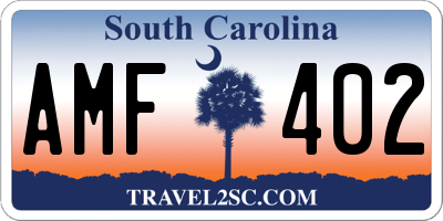 SC license plate AMF402