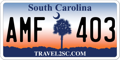 SC license plate AMF403