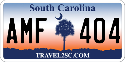 SC license plate AMF404