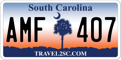 SC license plate AMF407