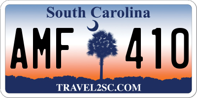 SC license plate AMF410