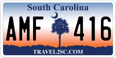 SC license plate AMF416