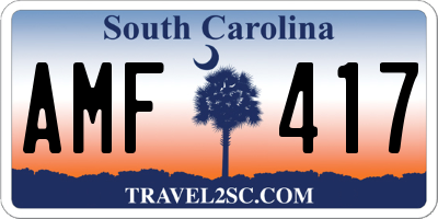 SC license plate AMF417