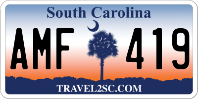 SC license plate AMF419
