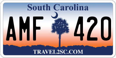 SC license plate AMF420