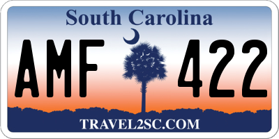 SC license plate AMF422