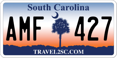 SC license plate AMF427