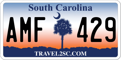 SC license plate AMF429