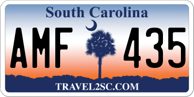 SC license plate AMF435