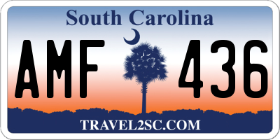 SC license plate AMF436