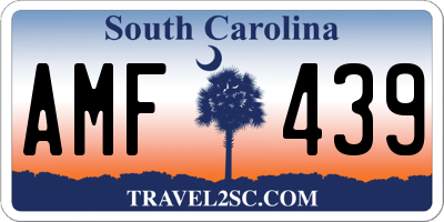 SC license plate AMF439