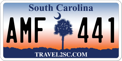 SC license plate AMF441