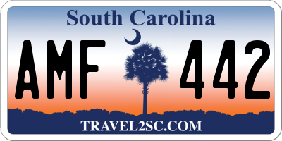 SC license plate AMF442