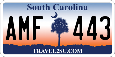 SC license plate AMF443