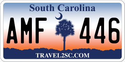 SC license plate AMF446