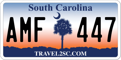 SC license plate AMF447