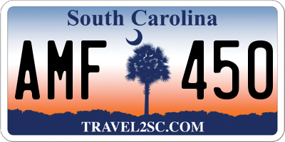 SC license plate AMF450