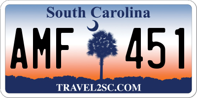 SC license plate AMF451