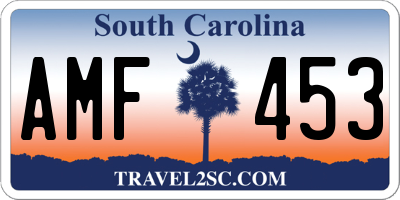 SC license plate AMF453