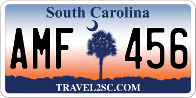 SC license plate AMF456