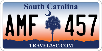 SC license plate AMF457