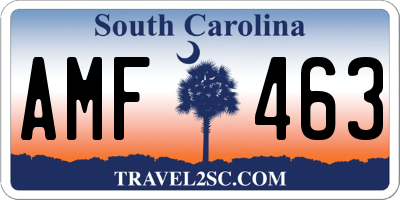 SC license plate AMF463