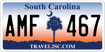 SC license plate AMF467