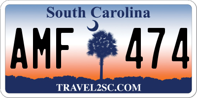 SC license plate AMF474