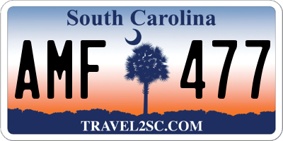SC license plate AMF477
