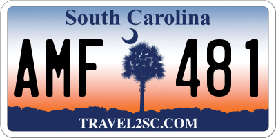 SC license plate AMF481
