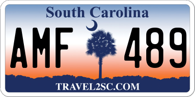 SC license plate AMF489