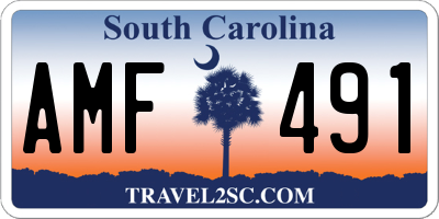 SC license plate AMF491