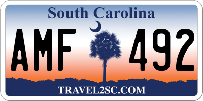 SC license plate AMF492