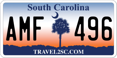 SC license plate AMF496