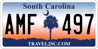SC license plate AMF497