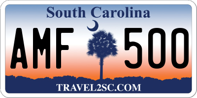 SC license plate AMF500