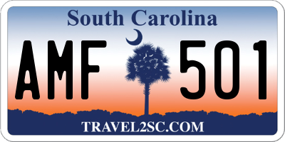 SC license plate AMF501