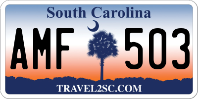 SC license plate AMF503