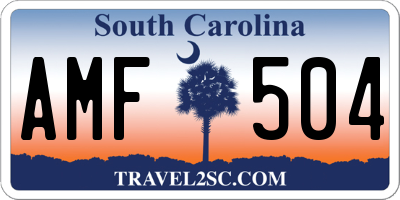 SC license plate AMF504