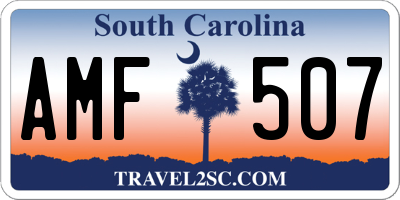 SC license plate AMF507