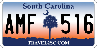 SC license plate AMF516
