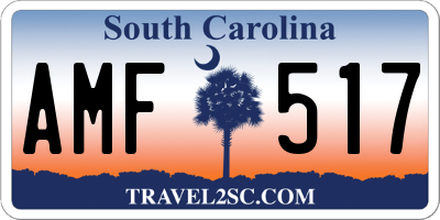 SC license plate AMF517