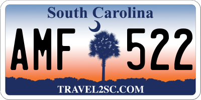 SC license plate AMF522