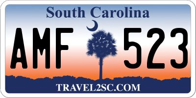 SC license plate AMF523