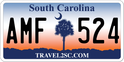 SC license plate AMF524