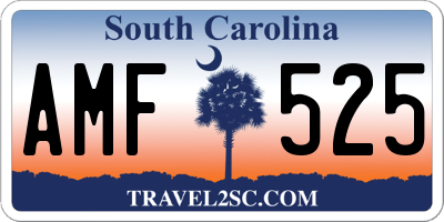 SC license plate AMF525