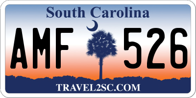 SC license plate AMF526