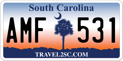 SC license plate AMF531