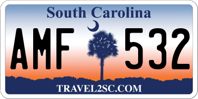 SC license plate AMF532
