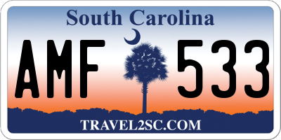 SC license plate AMF533
